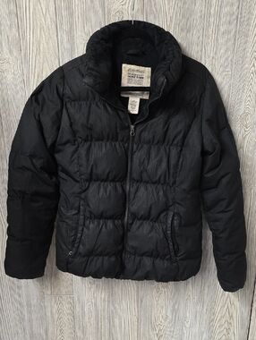 Eddie Bauer Premium Quality Goose Down Puffer Black Jacket Womens Size Small